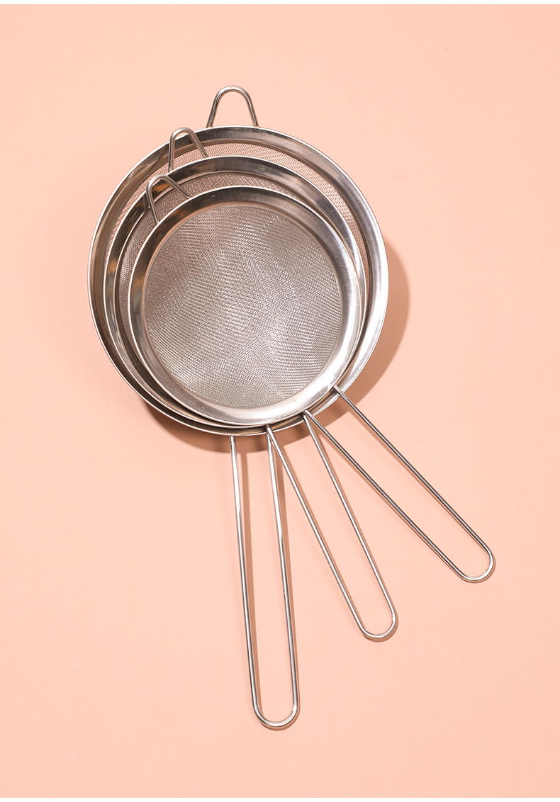 米木不锈钢网筛漏篱长柄隔渣过滤器 细网漏勺捞篱 大小号