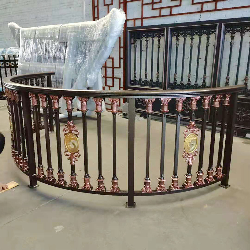 新中式铝合金阳台围栏弯弧