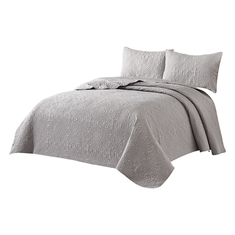 Factory Wholesale Quilted Three-Piece Ultrasonic Embossing Multi-Style Bedspread Bedspread Simple Plain Style Summer Blanket