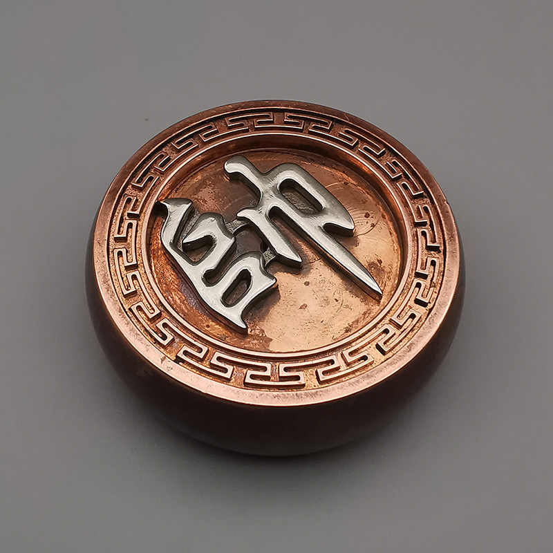 精工紫铜中国象棋棋子摆件书桌办公桌帅字纯铜装饰手心小把件