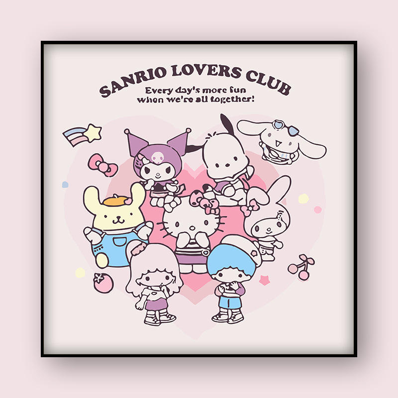 厂家直销 一件代发 diy数字油画手工填色填充三丽鸥全家福油彩画