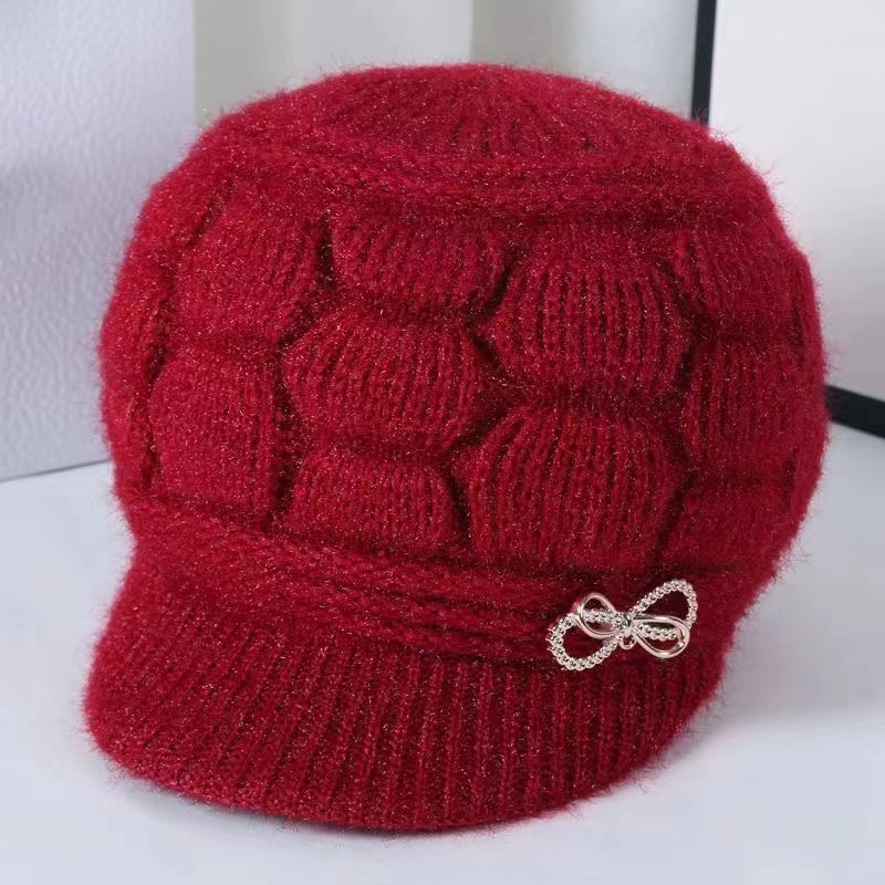 中老年帽子女冬季老人保暖奶奶帽秋冬天妈妈帽子老太太加绒毛线帽