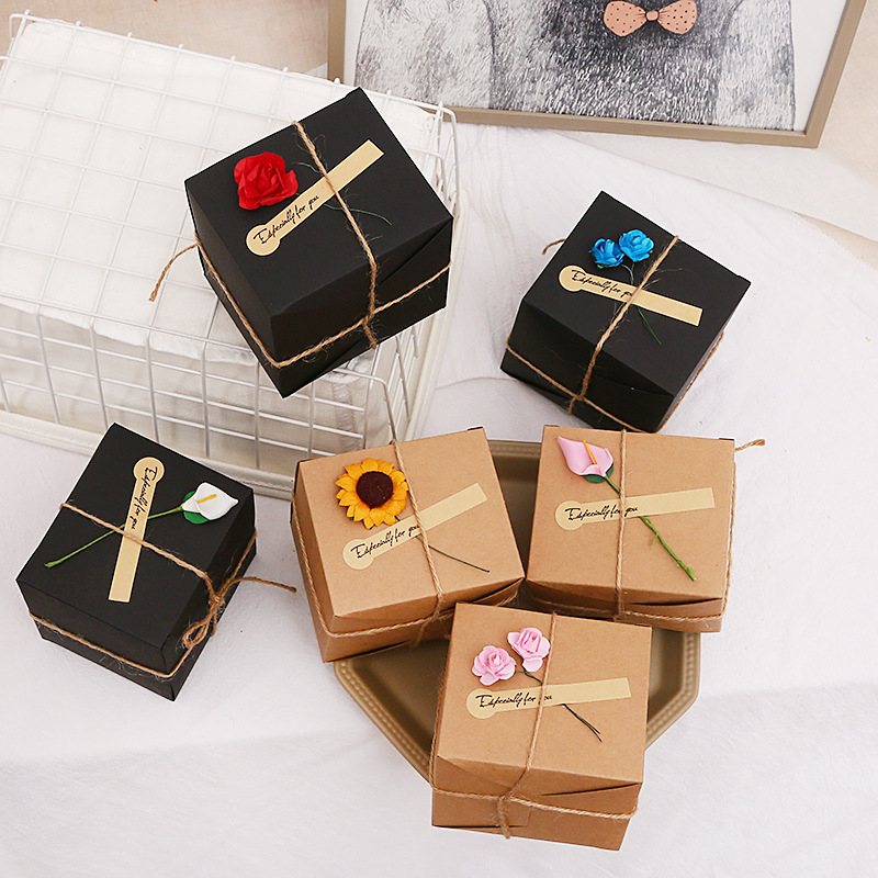 牛皮纸DIY贴花圣诞苹果盒礼盒礼物盒平安果包装盒多款选12个装