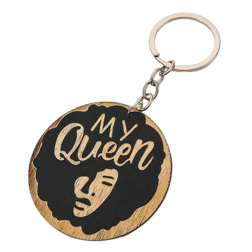 欧美新款英文字母my queen 钥匙扣母亲节礼物钥匙扣人物图案挂件