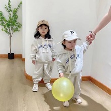 女童卫衣套装2023秋冬儿童运动服幼儿园宝宝加绒加厚宽松姐妹装冬