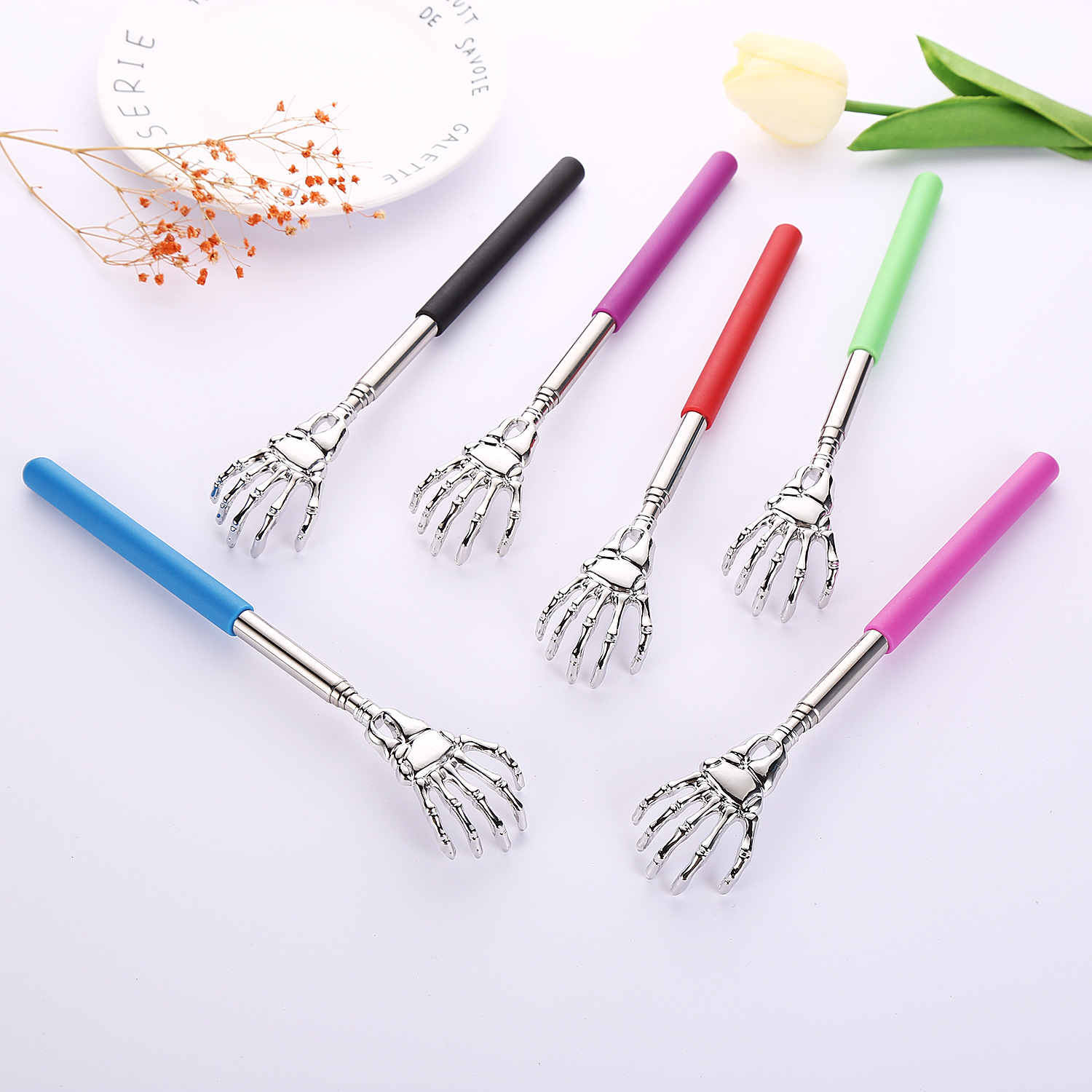 Ghost Hand Stainless Steel Telescopic Back Scratcher Massager Don't Ask for Old Men Stainless Steel Back Scratcher Scratching Device