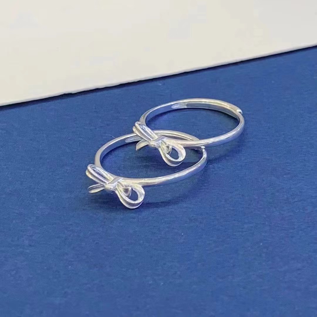 足银蝴蝶结纯银戒指简约大气高级百搭款式低调大方百搭日常的款式