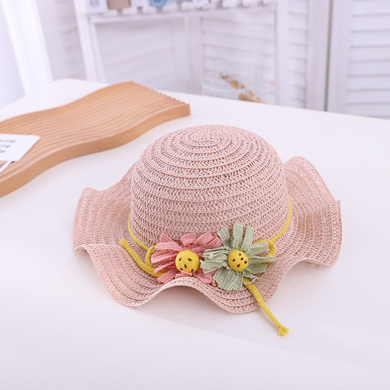 Outdoor Folding Straw Hat Women's Summer Korean Style Trendy Wide Brim Parent-Child Sun Hat Sun Protection Sun Hat Children Beach Hat