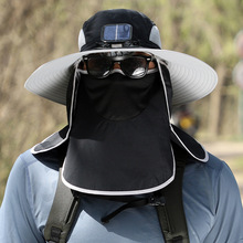 面罩男士户外风扇帽夏季可充电可太阳能多用大风力凉帽子百搭休闲