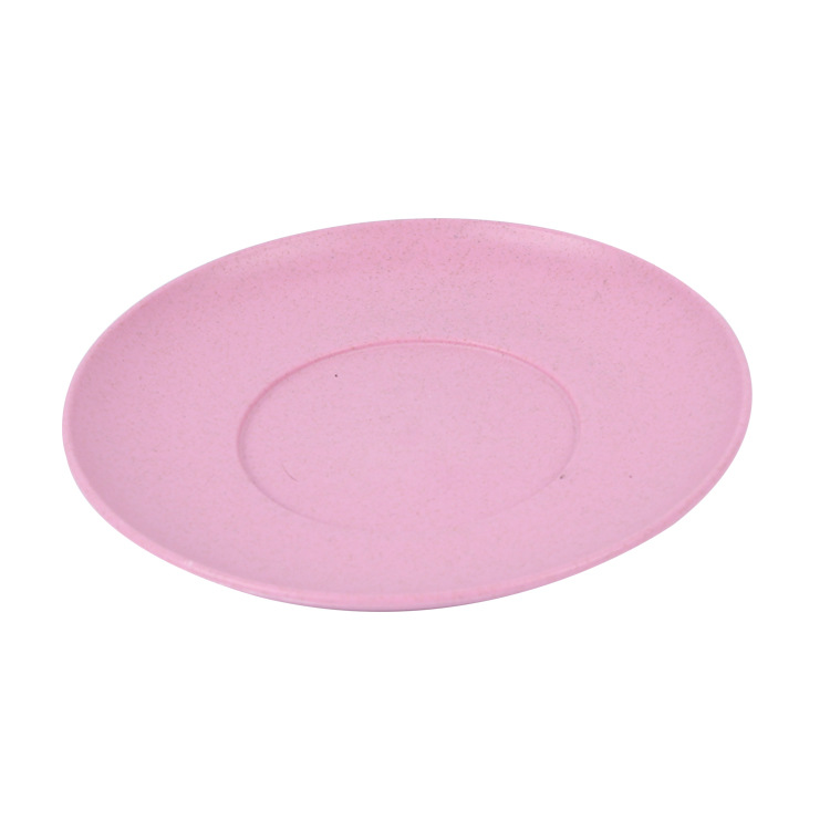 Wheat Straw Dinner Plate round Spit Bone China Plate Cake Plate Household Fruit Snack Dish Snack Plate Melon Seeds Plate