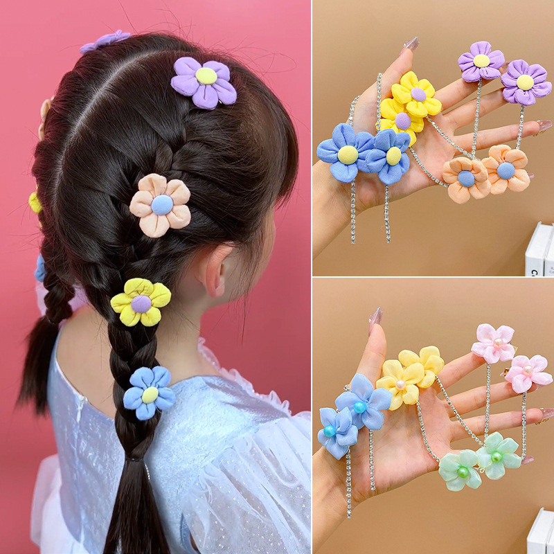 儿童编发发带高颜值宝宝流苏发卡公主风女童蝴蝶发夹编发链子头饰