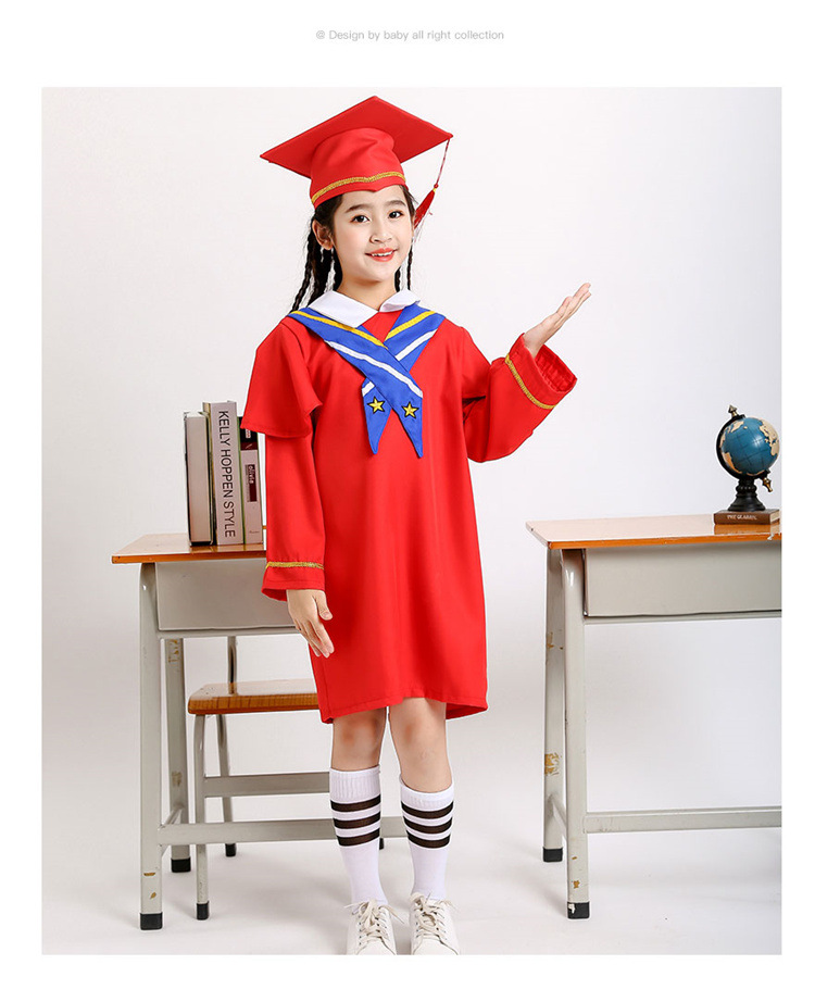 中小学生毕业博士服幼儿园毕业照学士服毕业礼服装儿童博士帽新款