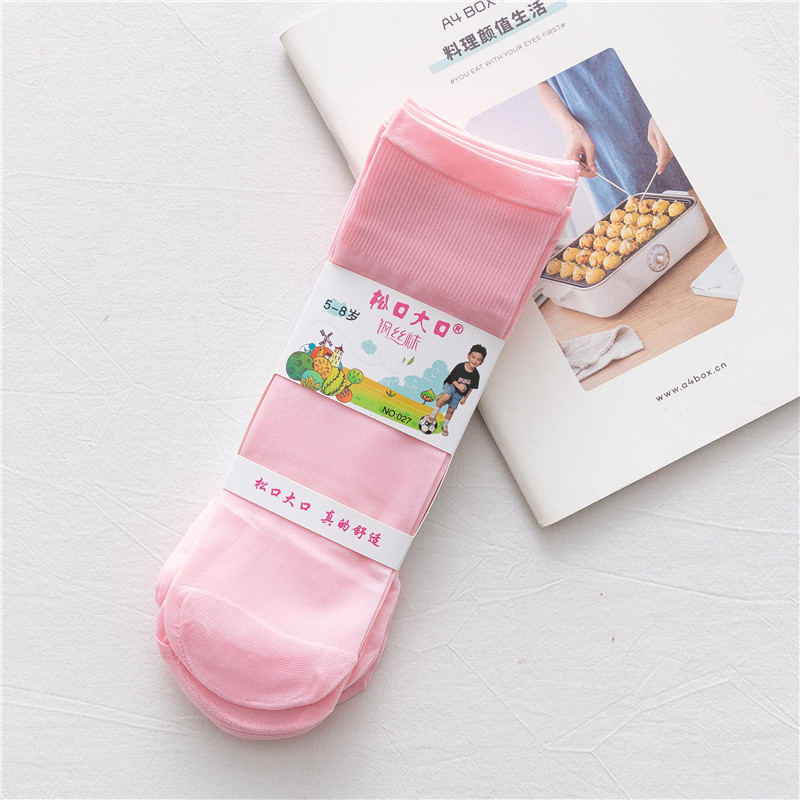 Children's Socks Stockings Socks Summer Thin Summer Girls Spring and Summer Ice Silk Candy Velvet Crystal Steel Wire Stocking