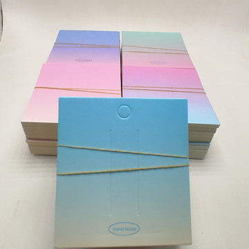 100张一捆多巴胺渐变色发夹包装卡纸地摊彩色纸卡头背板卡diy吊牌