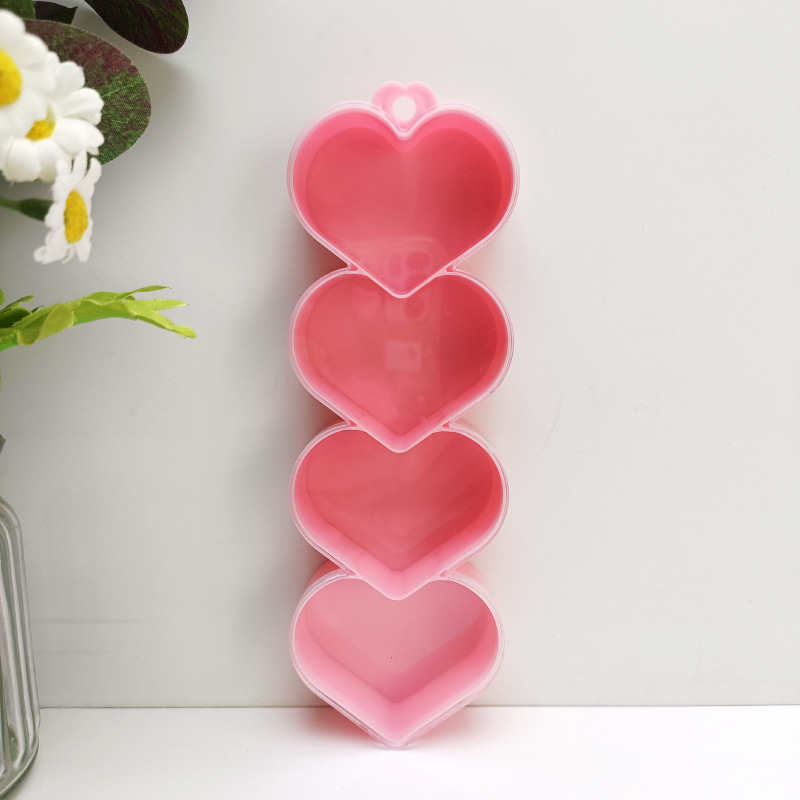 Sweet Cute Love Heart Grid Storage Box Children's Handmade DIY Main Bear Ornament Accessory Storage Box