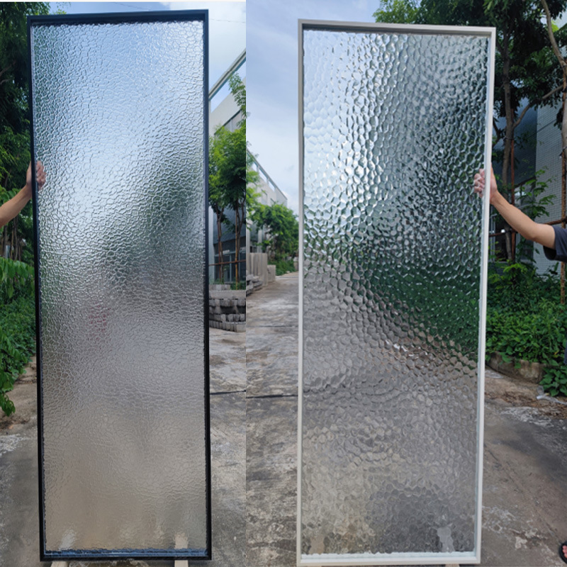 玻璃门压花玻璃拍摄道具施工山水画亚克力透明玻璃屏风