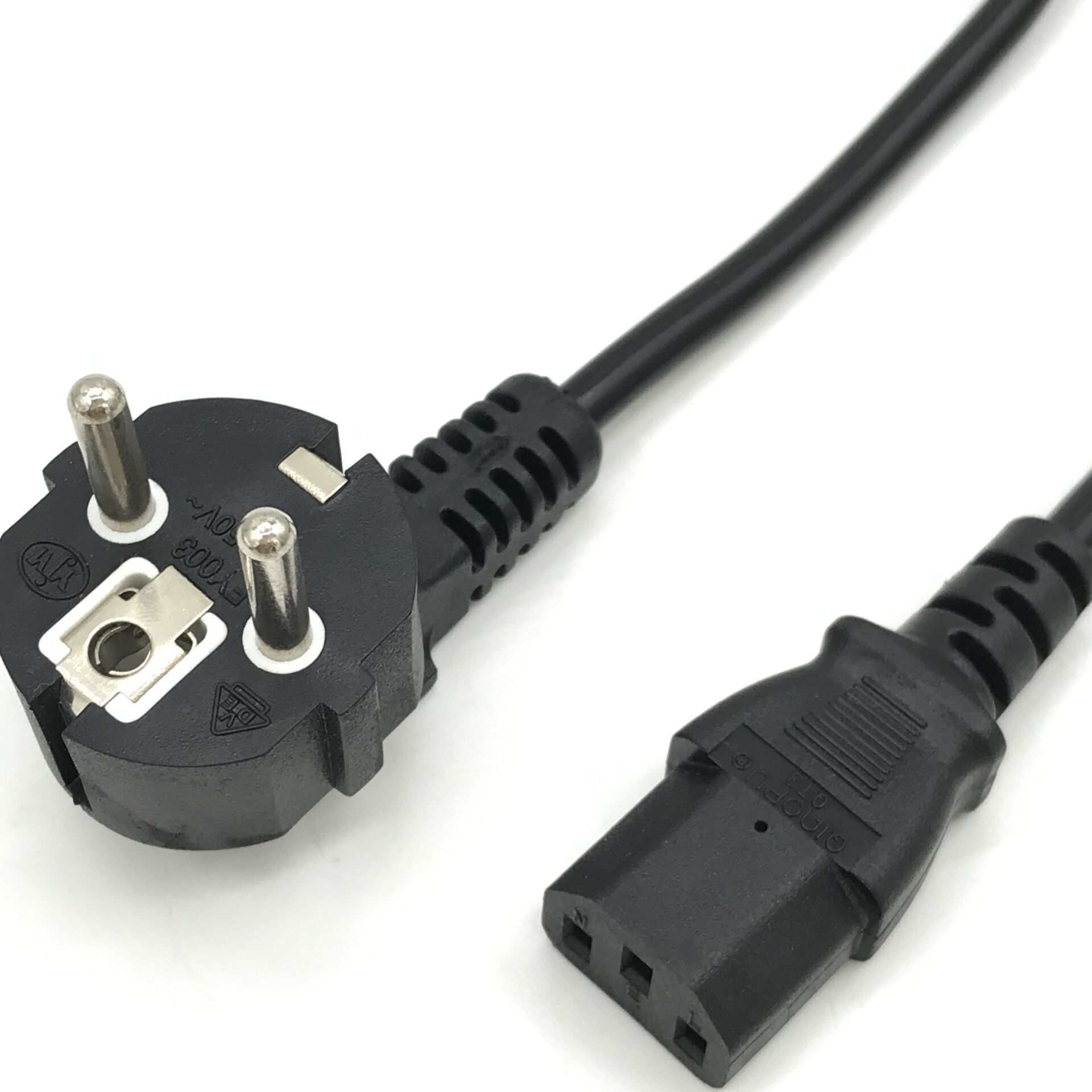 供应 三芯欧规插头线 欧规品字尾 欧式梅花尾电源插头线