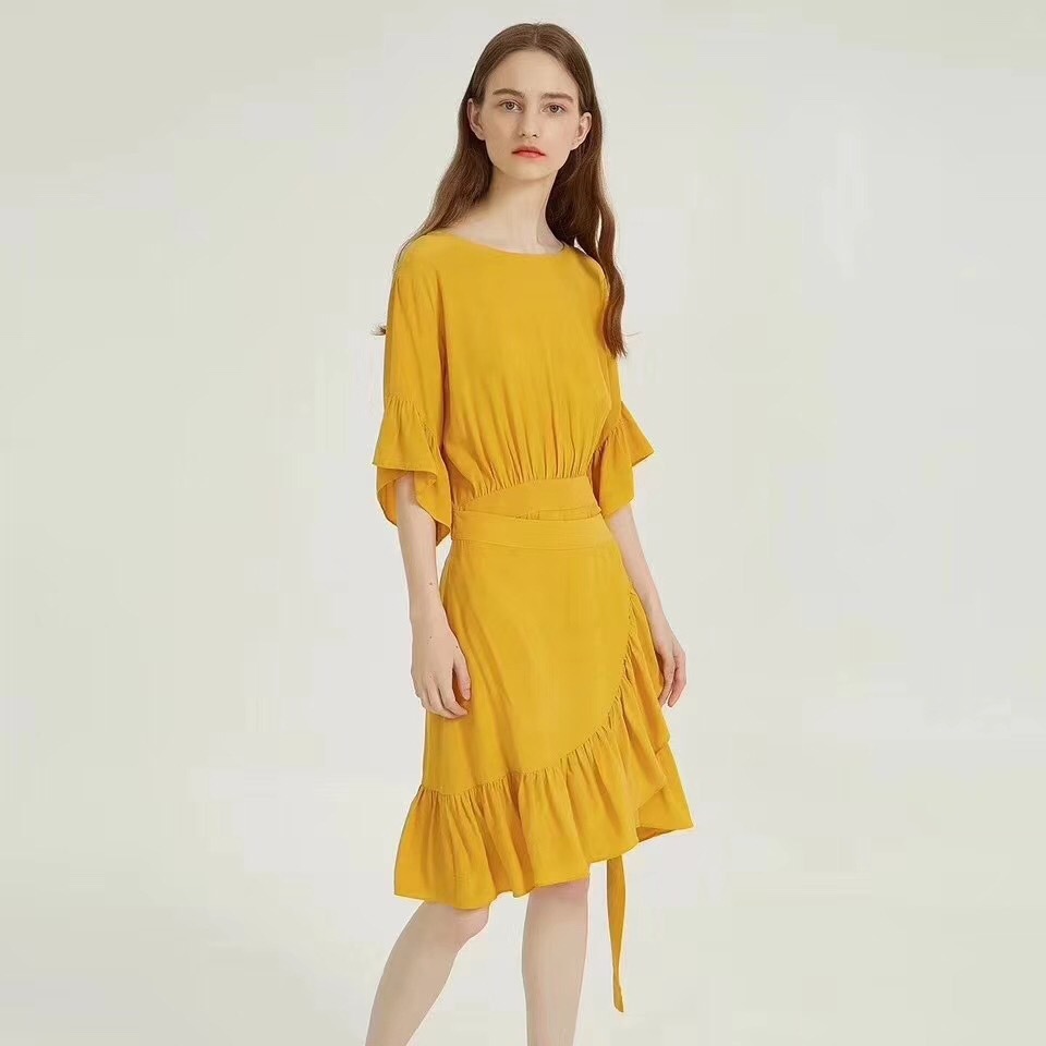 2019爆款高档丽姿麻聚酯纤维面料女装衬衫连衣裙面料雪纺布料