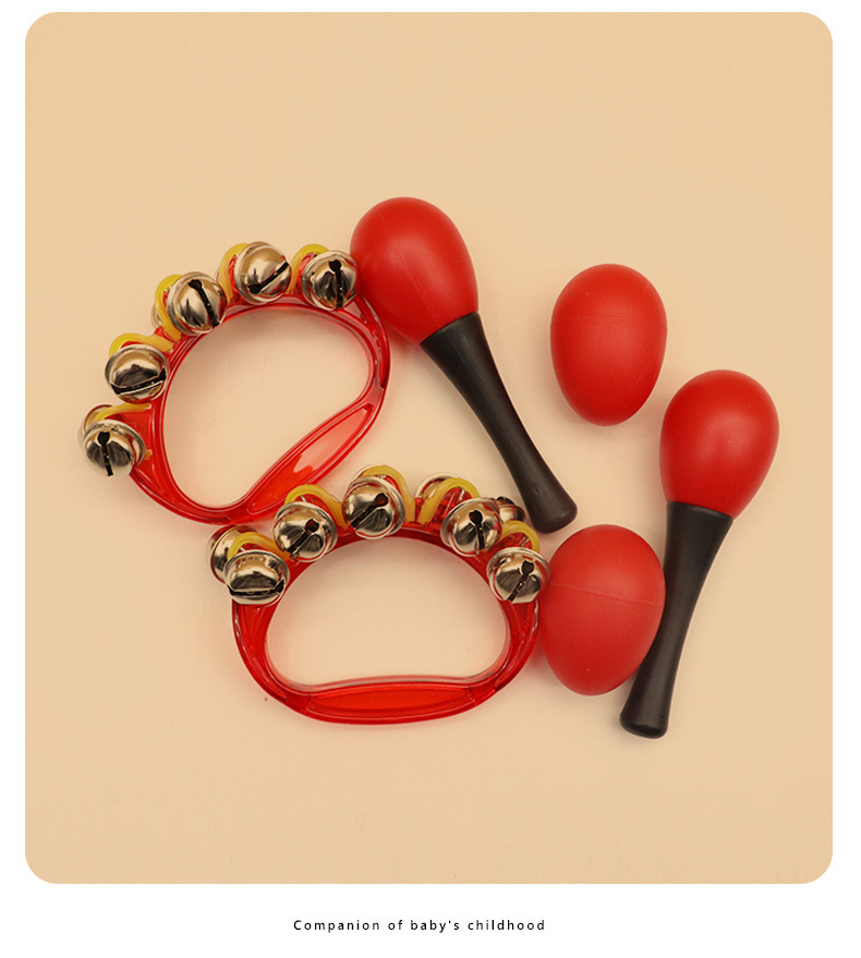宝宝新生婴儿沙锤摇铃玩具0到3个月红色追视追听视觉抓握训练视力