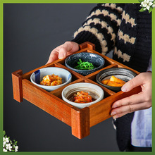 日式木质九宫格餐具餐盘托盘分格盘料理盒套装复古实木创意寿司。