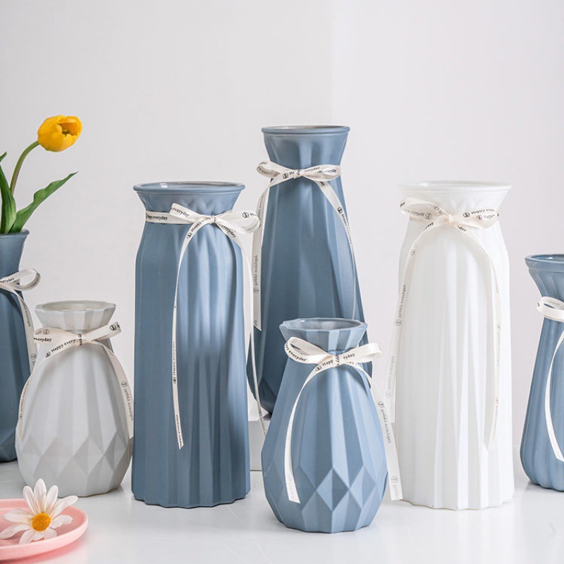 欧式ins简约磨砂玻璃花瓶干花富贵竹郁金香玫瑰室内桌摆水培瓶子