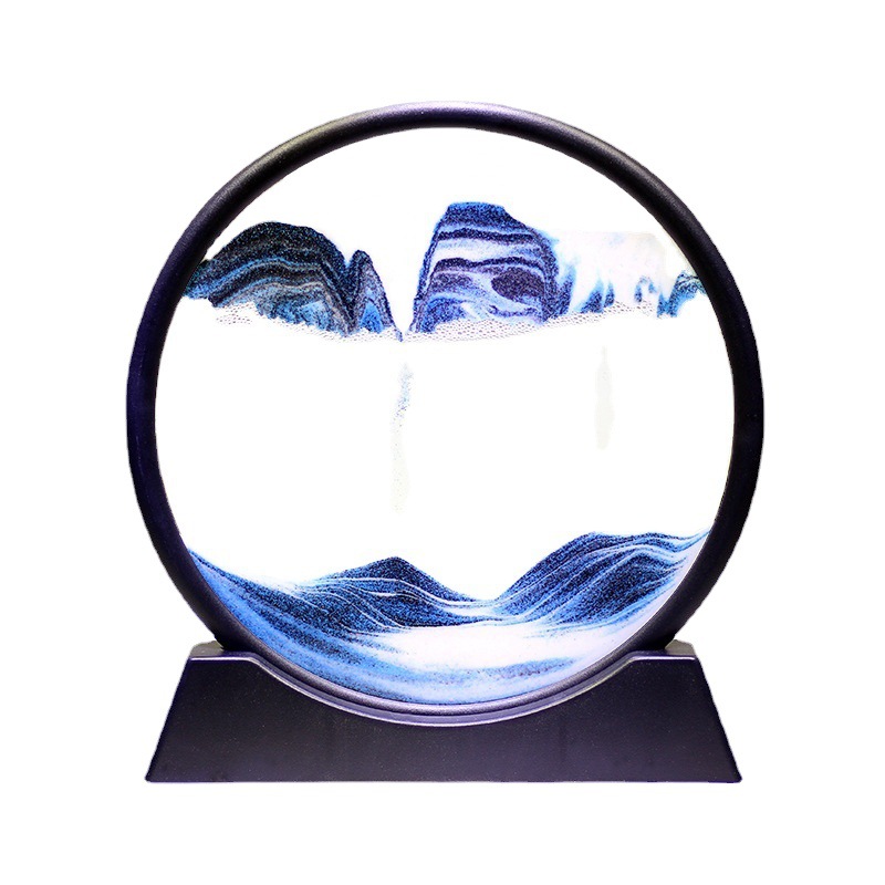 3D Landscape Quicksand Painting round Glass Crafts Hourglass