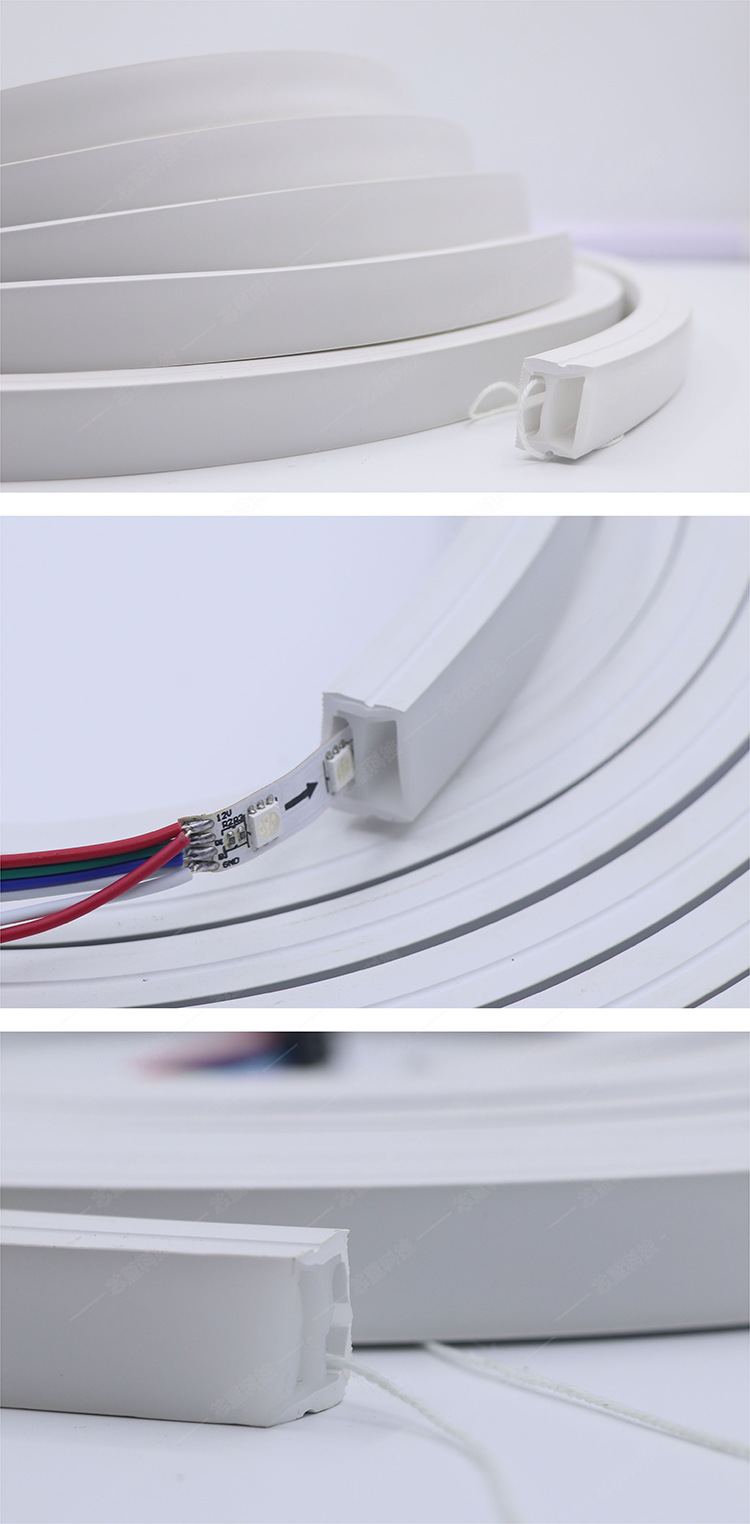 led柔性霓虹灯带全彩软灯条12v户外纯硅胶造型幻彩装饰线性霓虹管