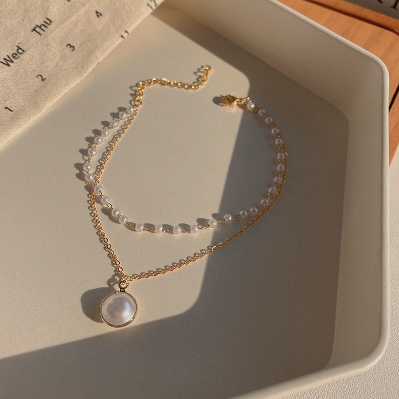 Korean Vintage Pearl Bracelet Female Ins Style Niche High-Grade Titanium Steel Bracelet Couple Bracelet Hand Jewelry Wholesale