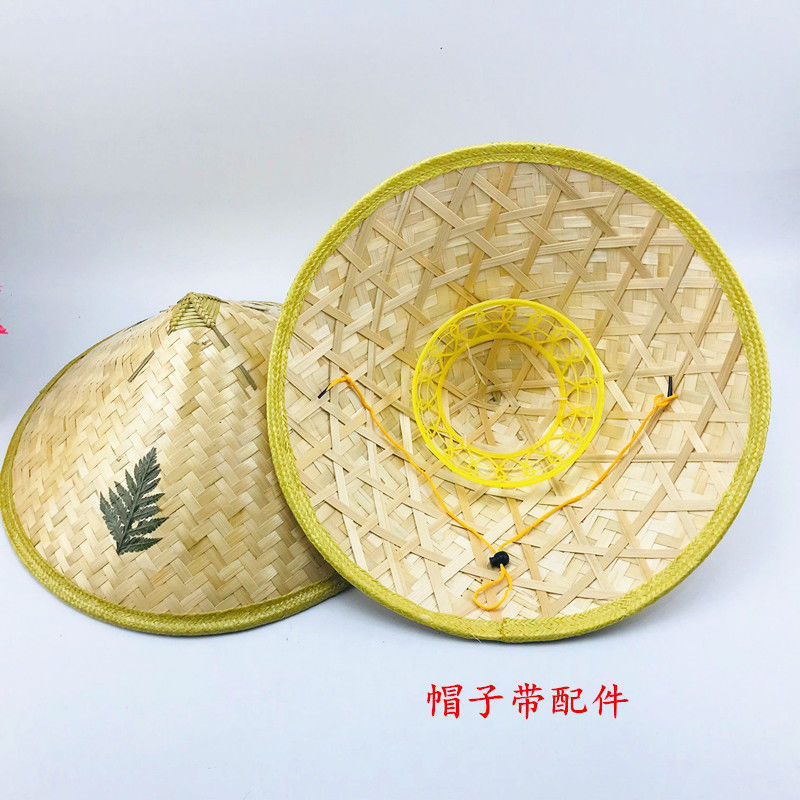 批发竹编越南斗笠帽子劳保草帽农民遮阳防雨大号钓鱼采茶竹