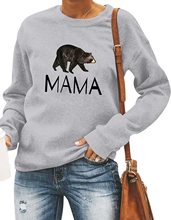 现货 外贸女装Mama 熊女式运动衫长袖圆领字母印花图案休闲卫衣女