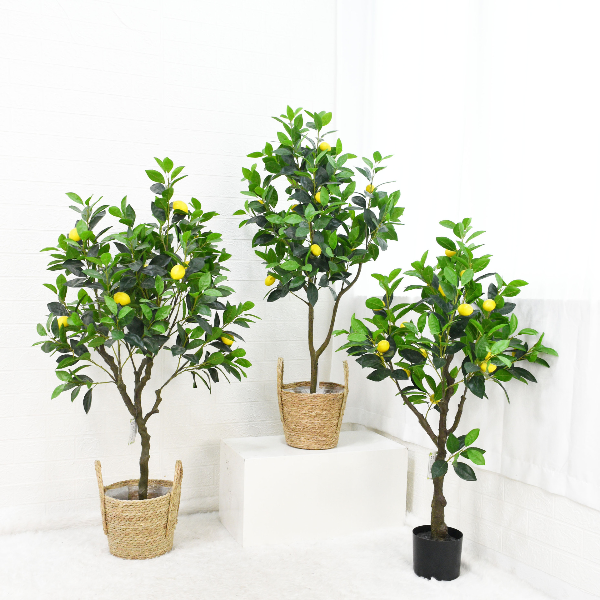 高档仿真花柠檬树果树假树仿生绿植室内客厅落地盆栽植物装饰摆件
