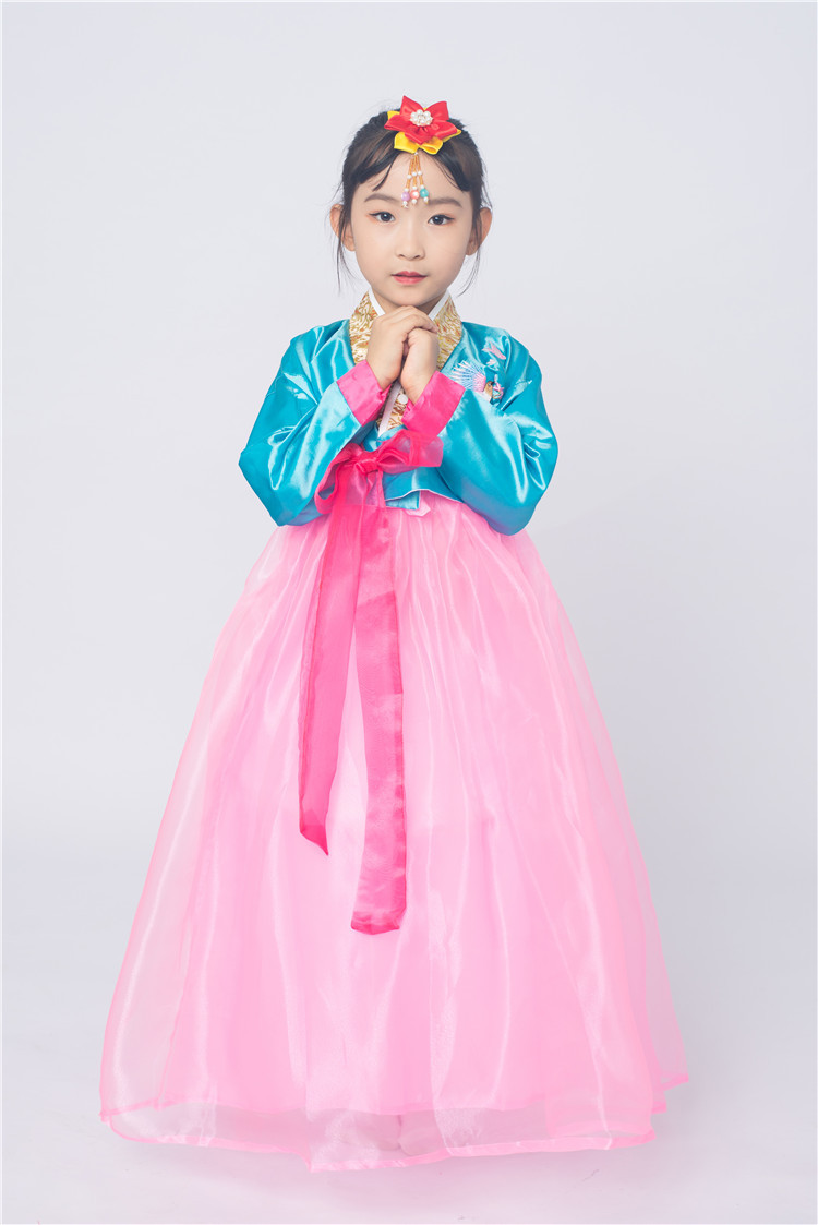 韩国儿童韩服礼服公主裙民族朝鲜族服装古装演出服女童舞台表演服