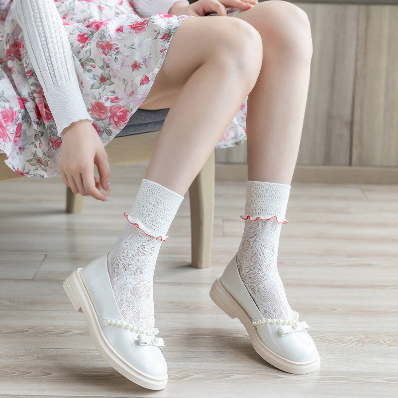 镂空蕾丝春夏少女短袜