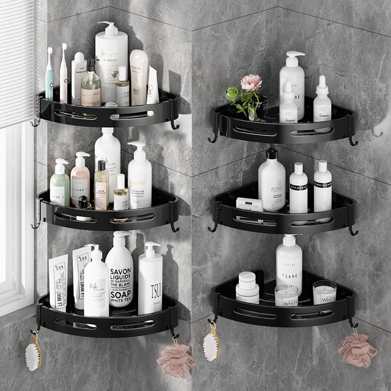 Bathroom Rack Punch-Free Wall-Mounted Bathroom Storage Wall-Mounted Toilet Triangle Wall Corner