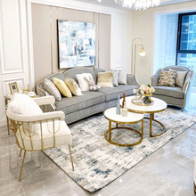 美式轻奢全实木沙发组合现代简约别墅样板间客厅家具网红布艺整装