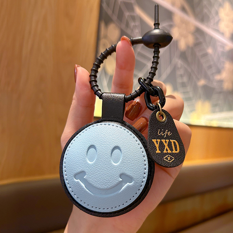 Original Design Leather Smiley Face Keychain Pendant European and American Trendy Brand Bags Ornaments Cross-Border Foreign Trade Amazon Wholesale