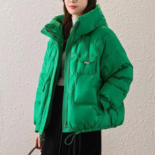反季羽绒服冬女小个子短款2022年新款韩版宽松面包服连帽冬季外套