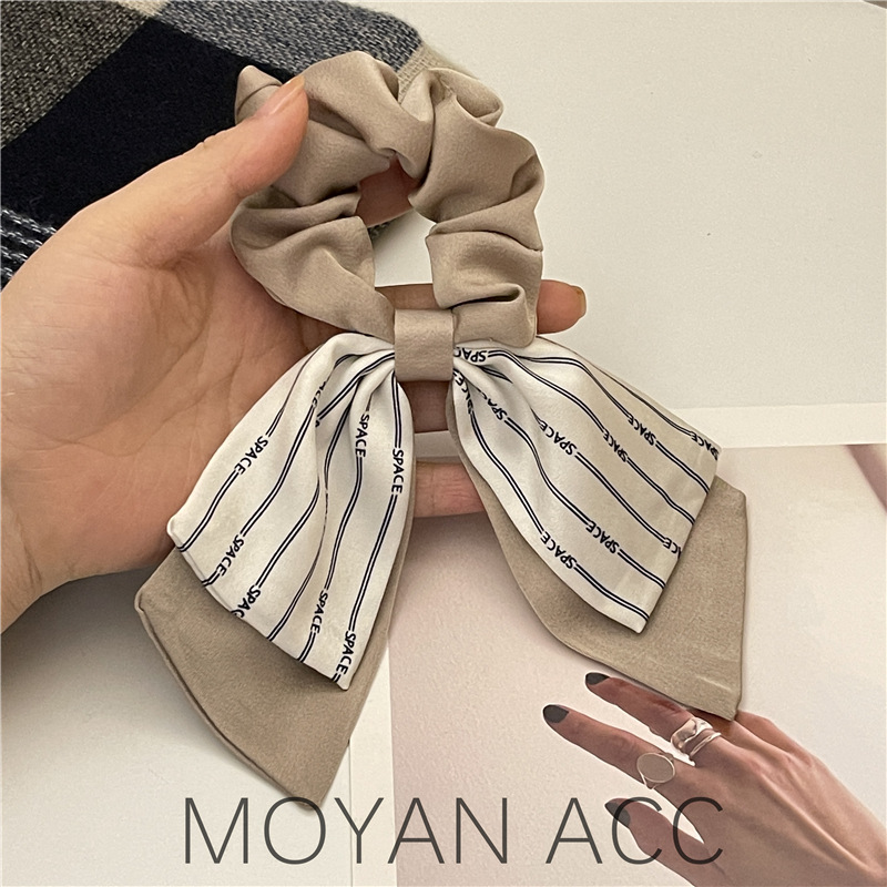 Bowknot Hair Ring Headdress Tie Hair Ribbon Fairy Large Intestine Ring Korean Style High Sense Ponytail Hair String Temperament Hair Rope