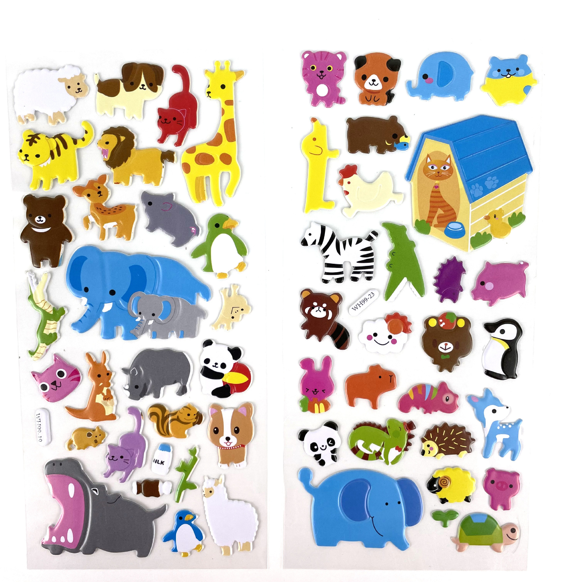 儿童贴纸 卡通小动物泡泡贴纸 动物可爱卡通芙蓉皮泡棉奖励贴纸