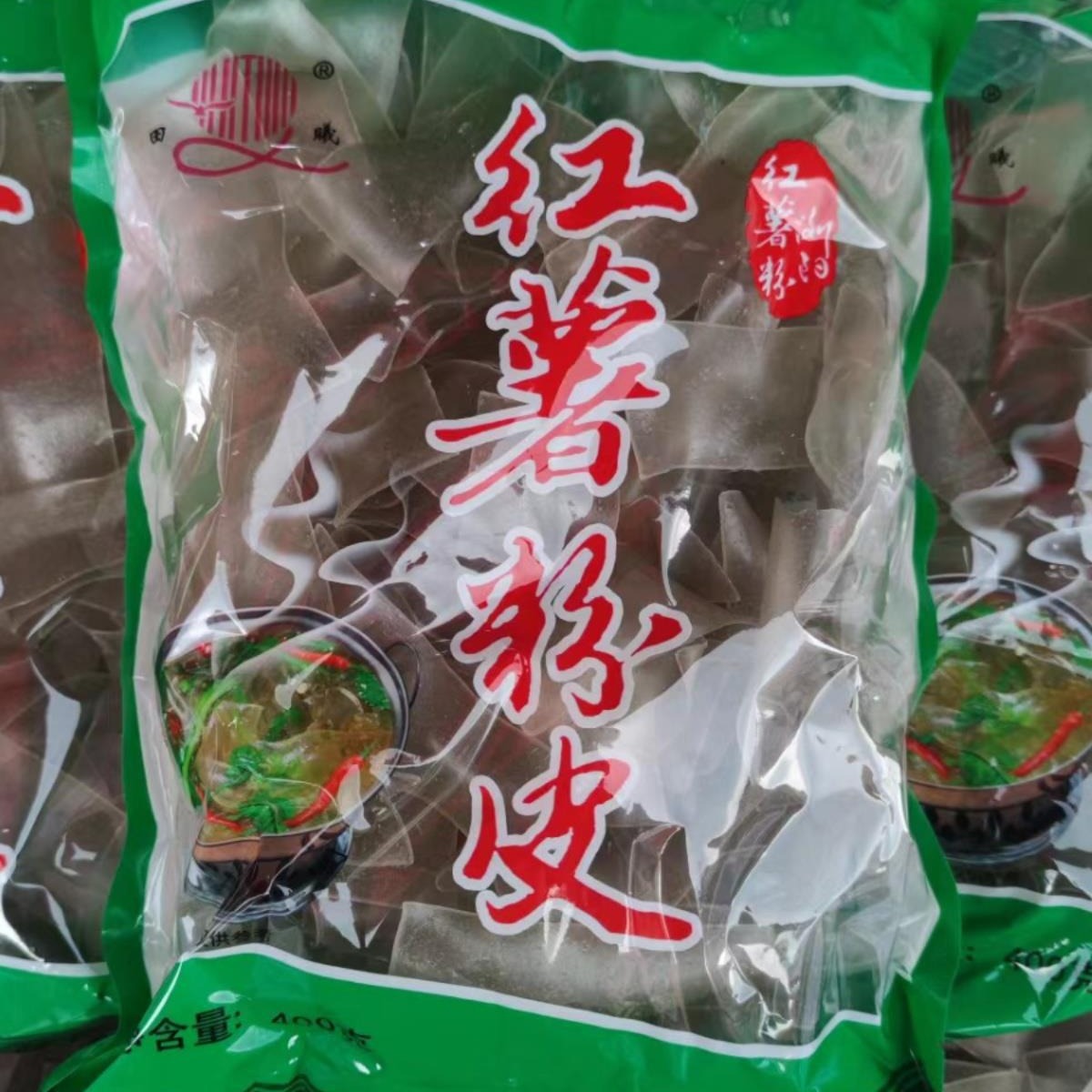 湖南农家红薯粉条苕粉汤粉丝浏阳田曦红薯粉皮片400g酸辣粉条