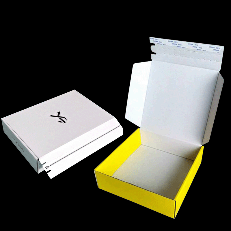 白色飞机盒现货白板纸特硬瓦楞双面白哑光撕拉快递纸盒眼镜包装盒