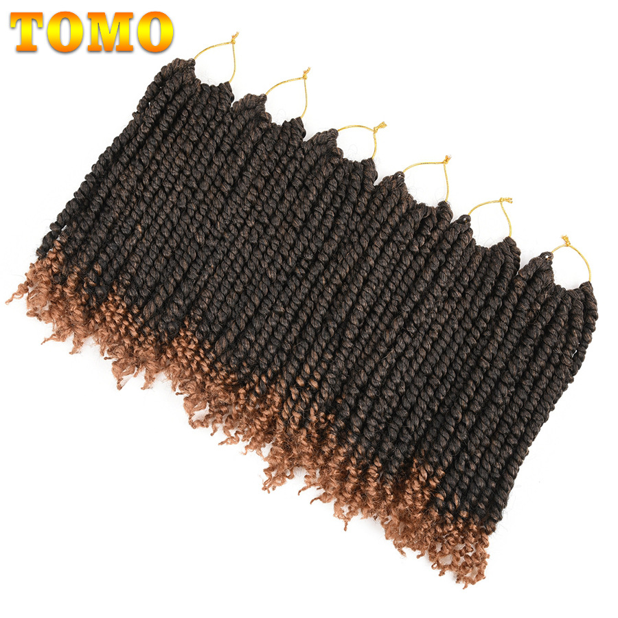 非洲脏辫钩针发pre-twisted passion twist crochet braids 12"