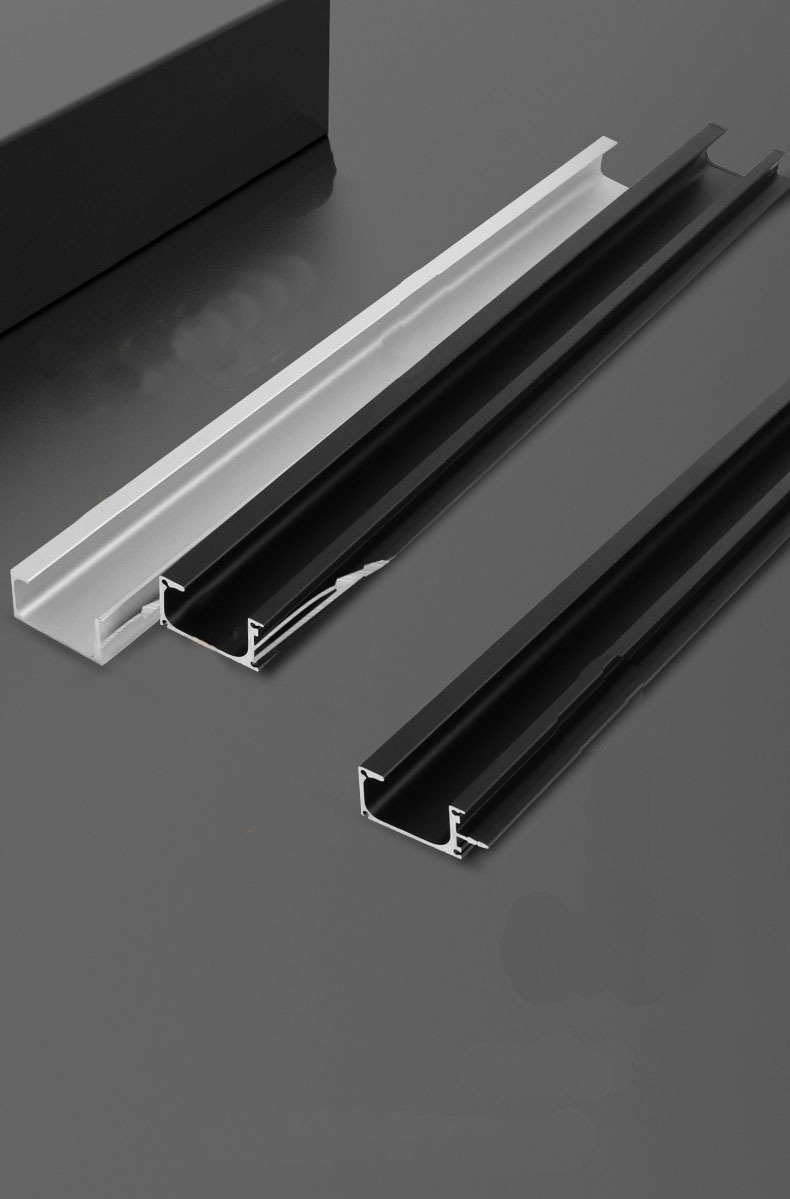 g型卡板拉手铝合金暗藏拉手带堵头隐形门板橱柜黑色堵头封边拉手