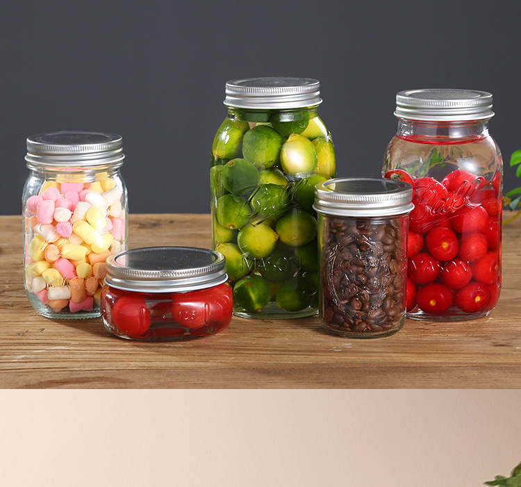 玻璃梅森罐果汁罐透明瓶泡酒瓶密封罐子果酱蜂蜜罐饮料瓶罐头瓶子