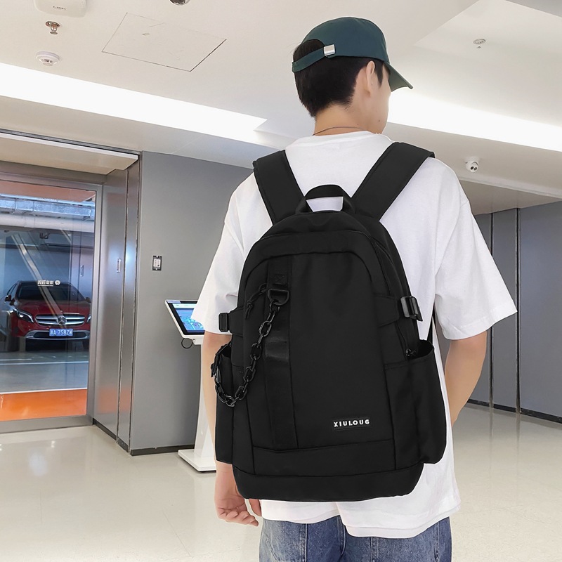 New Street Trend Couple Backpack Fashion Schoolbag Female High School Student Colorblocking Backpack man
