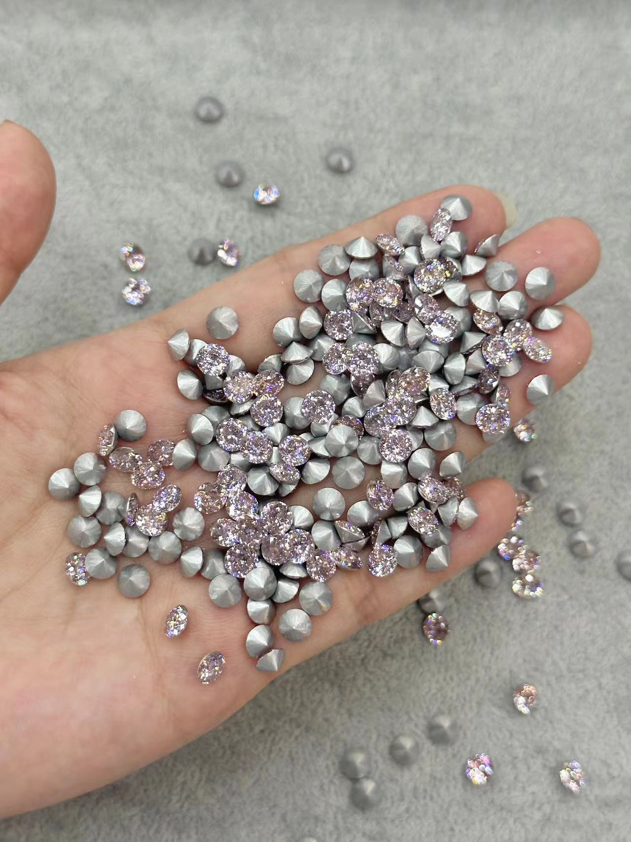 Bright 6mm Bird's Nest Cut round Pointed Bottom Zircon Nail Beauty Rhinestone Ornaments Shoes Clothing Coat and Cap Bag Jewelry Accessories