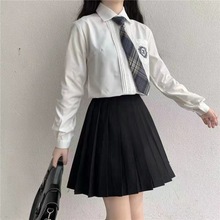 jk裙新款百褶裙日系制服甜美班服黑色百褶短裙中长裙大码半身裙女