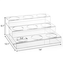 定制亚克力透明3层阶梯状展示架9孔啤酒红酒洋酒收纳盒酒架酒托