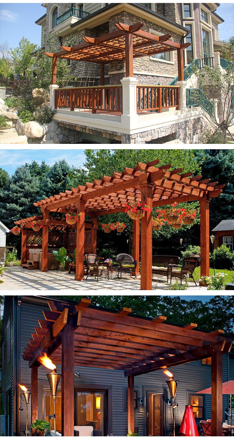 厂家批发防腐木葡萄架户外景观廊架实木 别墅花架仿古长廊 包施工