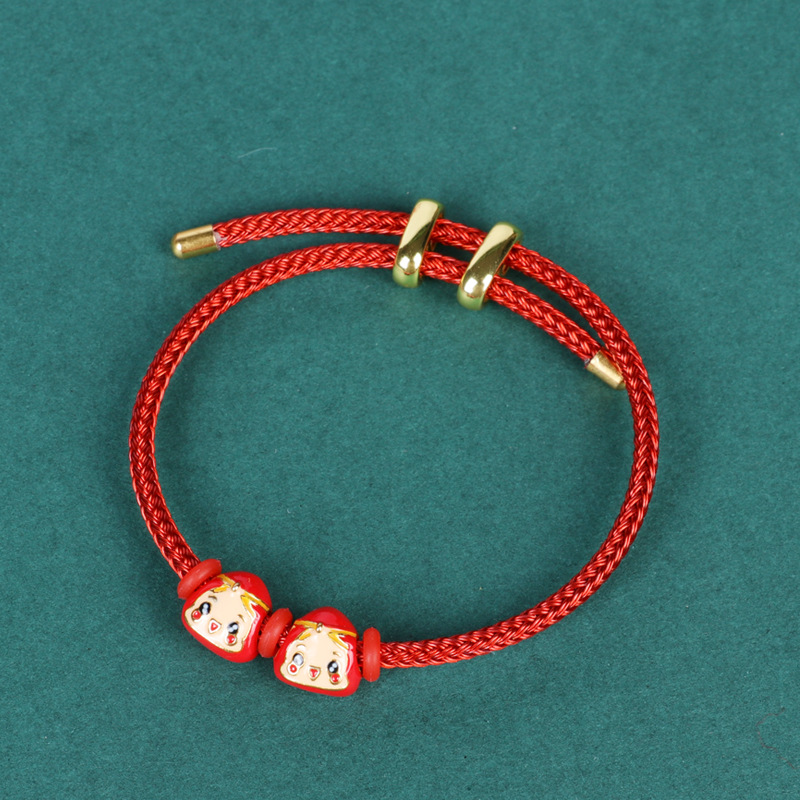 Dragon Boat Festival Colorful Rope Small Zongzi Bracelet Wrist String Alloy Dripping Oil Baby Strong Color Retention Birth Year Red Bracelet